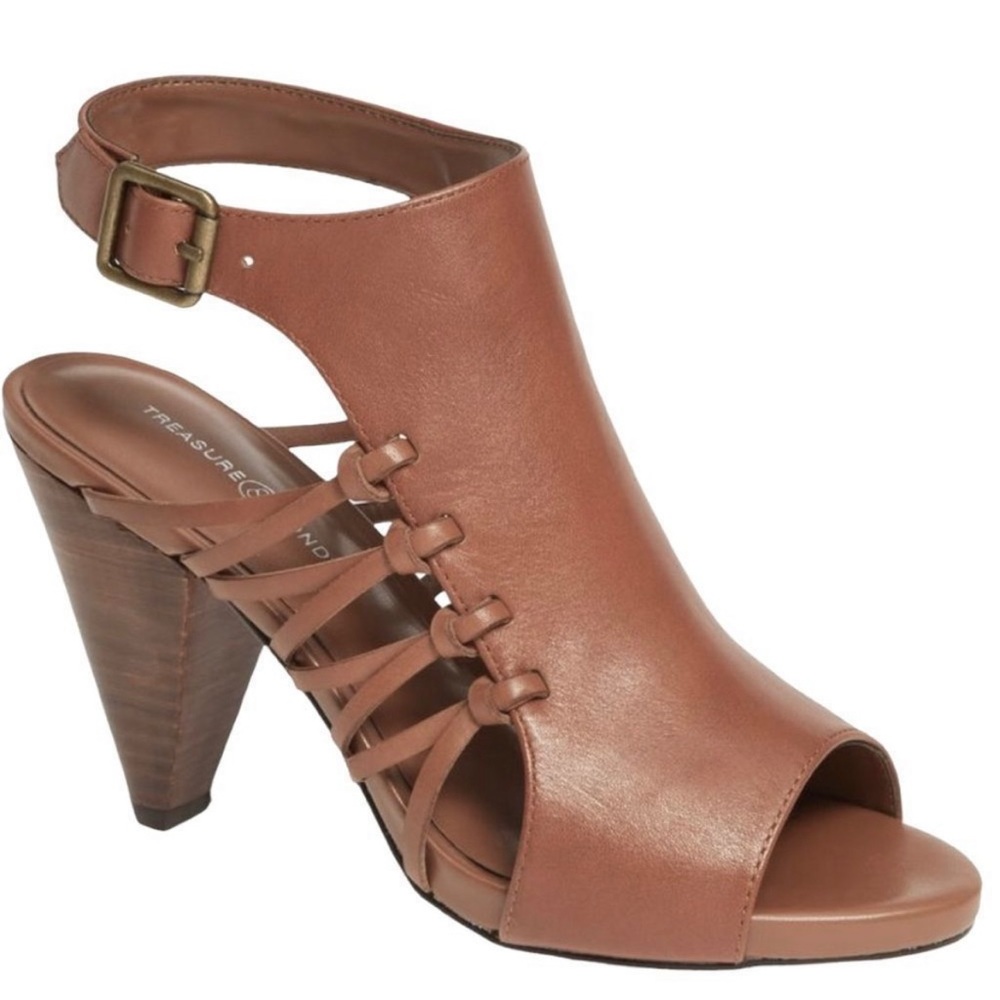 Treasure & Bond Brown Open-Toe Heels